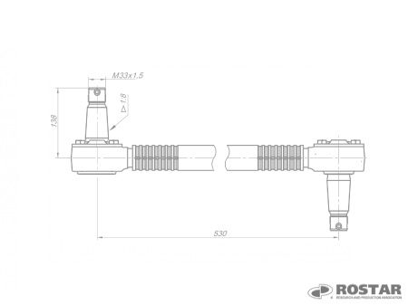 штанга реактивная КАМАЗ (кроме 6520-6460) L=530 мм