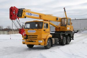 кран автомобильный ГАЛИЧАНИН КС-55713-1; г/п 25 т, длина стрелы 22 м. шасси КАМАЗ 65115 (6х4)