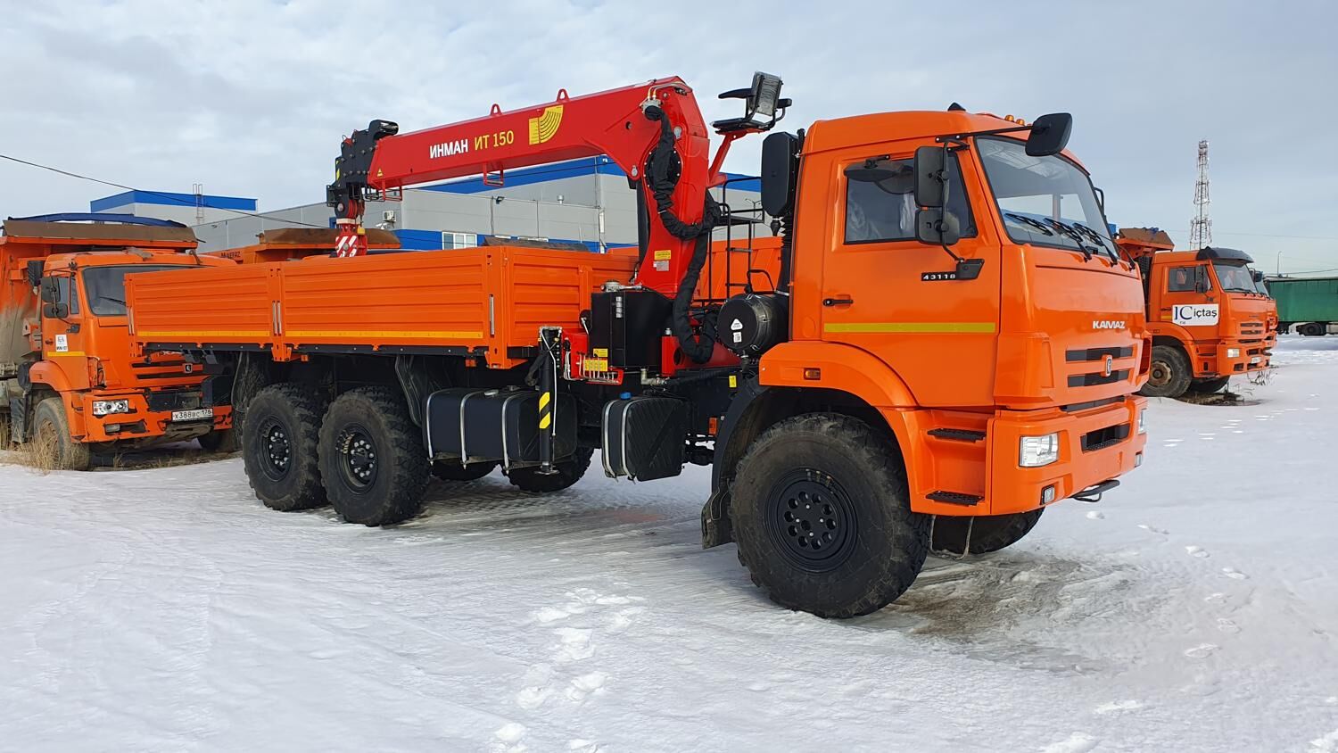 бортовой а/м КАМАЗ 43118-3027-48 с КМУ PALFINGER INMAN ИТ-150 без доп.опор